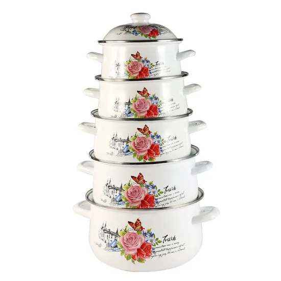 Best Selling Factory Directly Wholesales Camper Vintage Casseroles Stocked Enamel Pot Set
