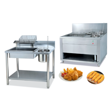 Hot Sale Stainless Steel Electric Fry Equipment for Chicken with Manual Breading Table