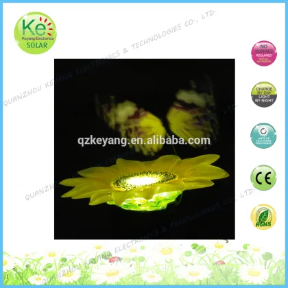 Sunflower yard light with butterfly led solar lights