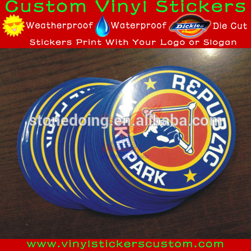 Custom vinyl static cling sticker, car badge sticker