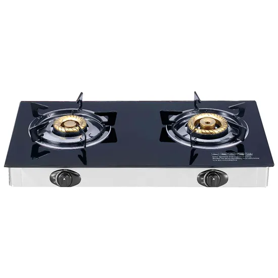 2 burner lpg glass tempered gas stove