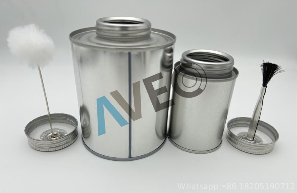 PVC glue tin can with brushes