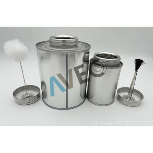 PVC glue tin can with brushes