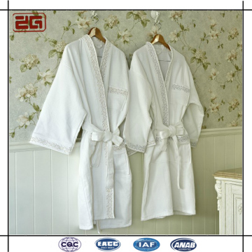 High Quality Cotton Custom Embroidery Logo White Spa Bathrobes for Men