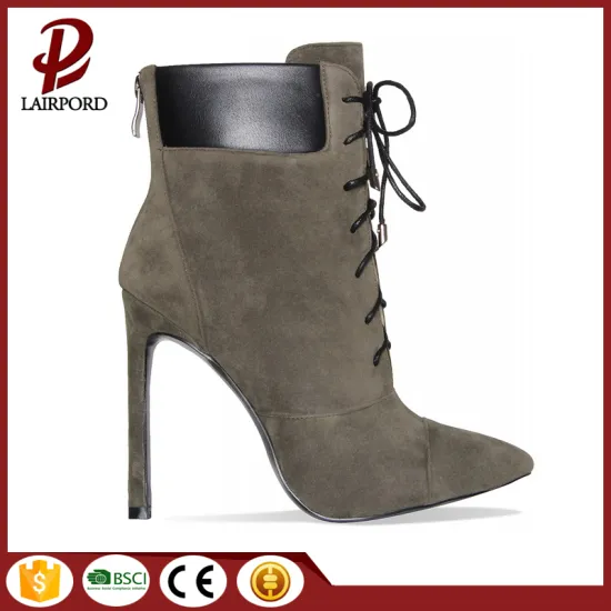 ladies faux suede strappy short winter boots