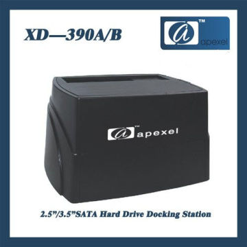 Plastic Black Color 2.5" Dual Bay Sata Hard Usb3.0 External Hard Drive Docking Station
