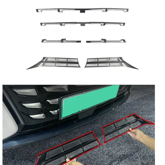 Carbon Fiber Front Mesh Grille and Lower Bumper Air Intake Cover for BYD Denza 2022-2024