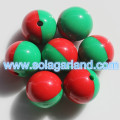 12/18/20/22/24/28 MM Acrylic Round Spacer Two Tone Beads