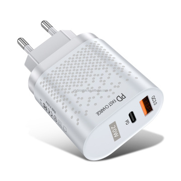 Factory Wholesale QC3.0 Fast Charge PD20W Charger - USB-A + Type-C Dual Port for Apple 13 Pro Max