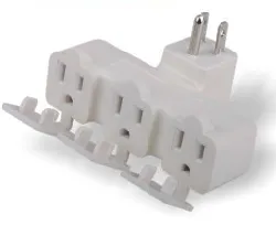 USA 3 outlet Wall adapter Ground current tap with cover