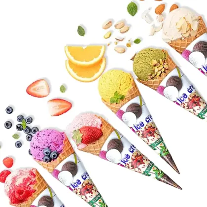 Custom Printed Recyclable Grease-Resistant Ice Cream Cone Sleeves