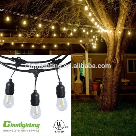 DC 30V LED Waterproof string lights Commercial grade 15pcs S14 LED Filament bulbs