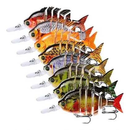 6 Segments Multi Jointed Topwater Life-Like Trout Swimbait and Hard Crankbaits for Sunfish