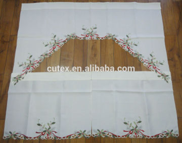 christmas embroidered kitchen curtains