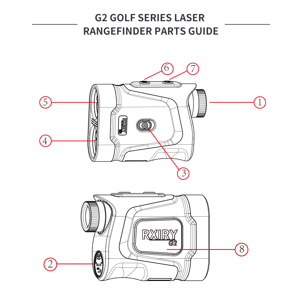 Professional Golf Laser Rangefinder G2 With Flag Lock To 600yards, High