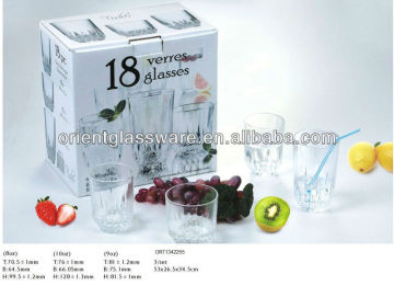 Promotional Clear Glass Cup set