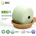 OEM ODM SKC marca 9/1NM 100% poliéster hilado con núcleo crudo ecológico antibacterias teñido tejido de alta tenacidad
