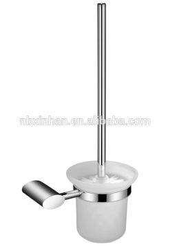 2014 elegant bathroom wall mounting accessories toilet brush holder with metal base/chrome plating