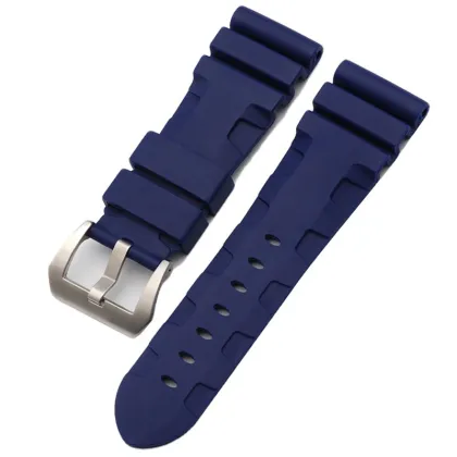 Pure Color Diver Rubber Silicone Watch Strap with PVD Tang Buckle for Panerai PAM 24mm