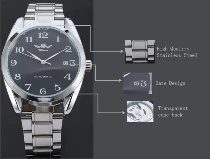 mininalist men watch automatich movement mechanical watch