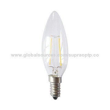 Unique Design LED Filament Candle Light, Round Design, 3W, 100lm/W