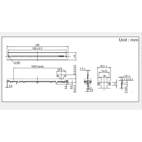 Schiebepotentiometer der Serie RSA0N