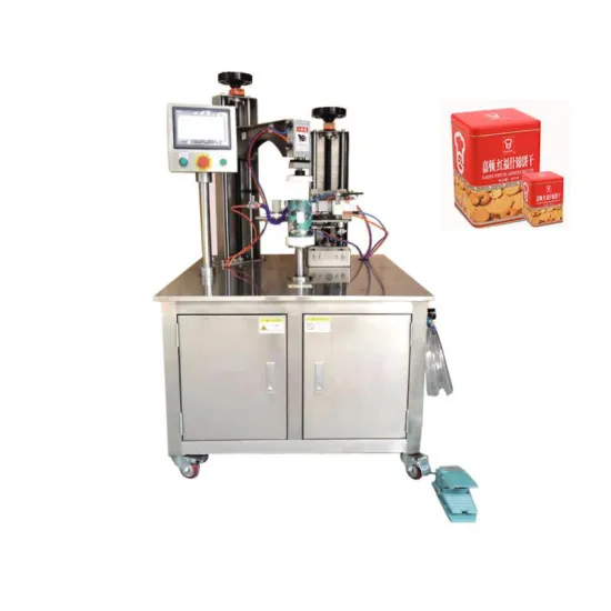 Industrial Automatic Tape Sealing Machine for Cookie Tins and Biscuit Cans