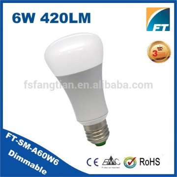 Smart phone Wifi controlled smart light bulb,CCT2700-6000k E27 6W smart lighting