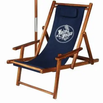 Wooden Beach/Deck Chair with Armrest