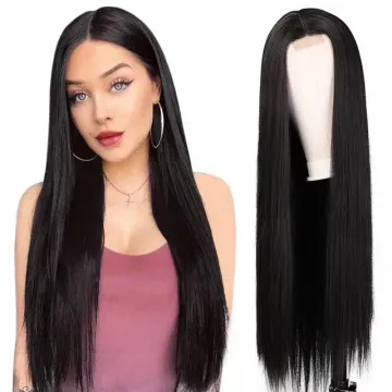 Transparent Lace Front synthetic wig Long straight natural hair Wig  cheap hd Lace Front Synthetic hair Wigs for black Women