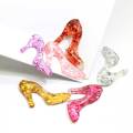 Glitter Beautiful High-heeled Shoes Resin Cabochon 100pcs/bag Flat back Beads For Handmade Craft Beads Charms