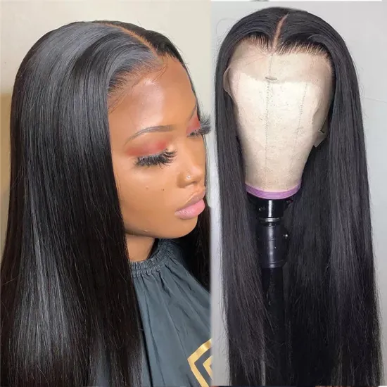 Wholesale 16-30 inches 10a Grade 100% Virgin Human Hair for Black Women 13x4 Transparent Lace Frontal Wigs