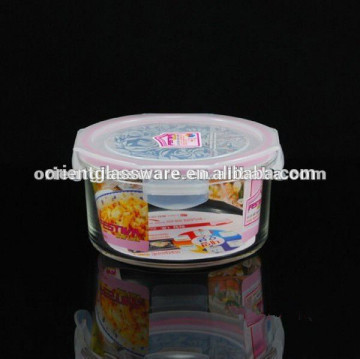 High quality microwave oven clear heat resistant glass bowl with lid