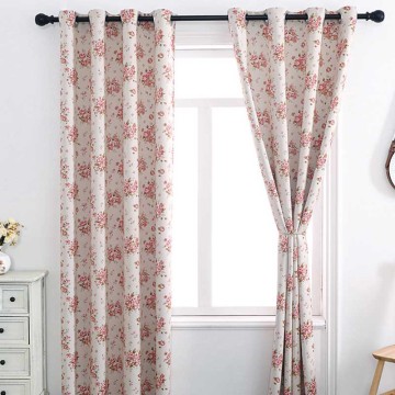 Floral blackout perforated printed curtains