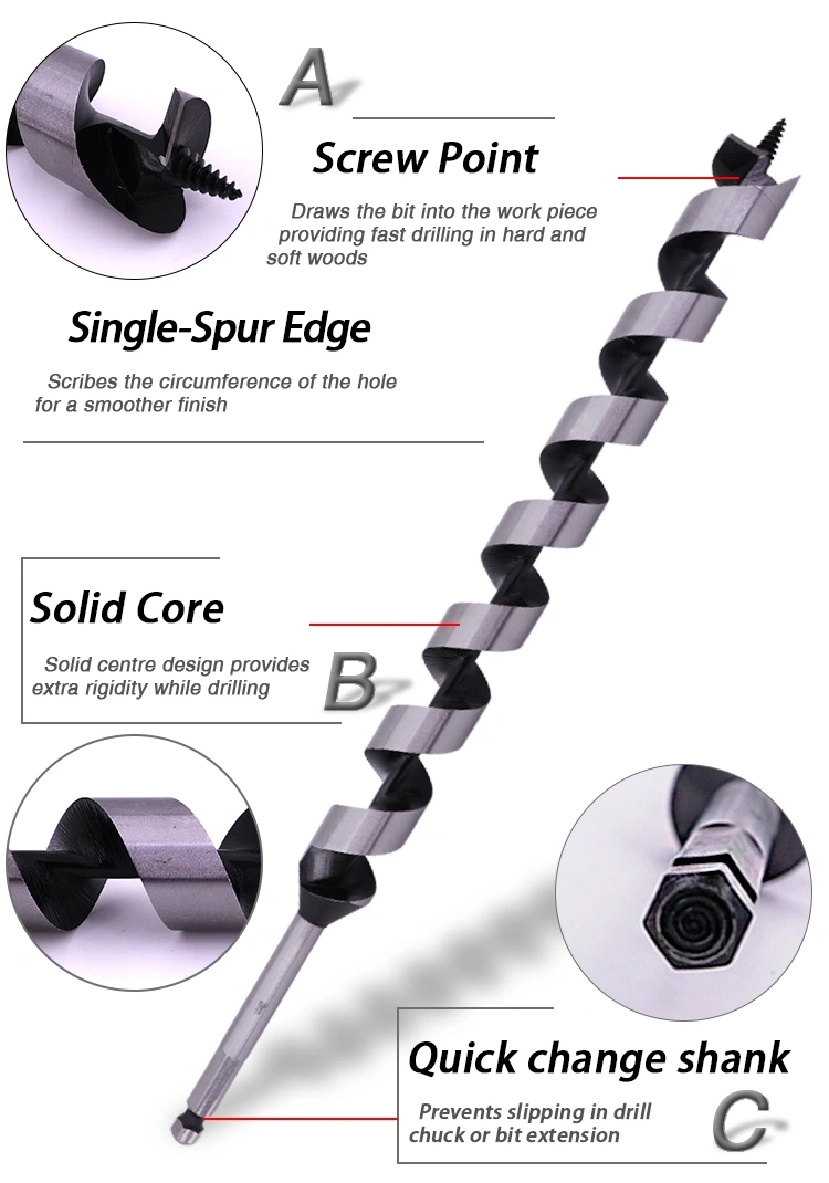 Clearance HSS Drill Bits Factory Tool Customized Hex Shank Auger 1/4 SDS Max Drill Bit