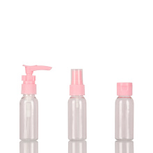 OEM 30ml 40ml 50ml Emtpy Pet Clear Pink Cosmetic Baby Bottle Shampoo Luener Conjunto