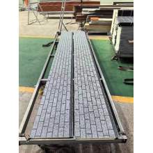 Light Grey Brick Pattern Metal Carved Plate