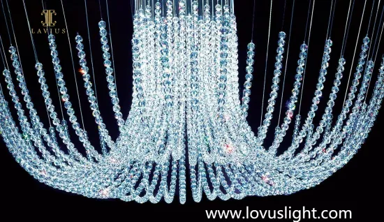Blue large-scale development project hotel chandelier shopping mall hall decoration project chandelier
