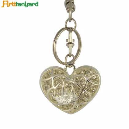 Custom Logo Metal Heart Shaped Keychain