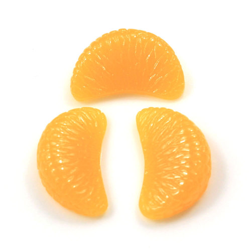 Kunstmatige Leuke Realistische Mini Oranje Segment Fruit Cabochon Kralen Goedkoop voor Slime Makings Accessoires: