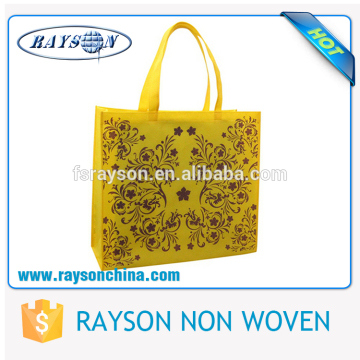 100% pp non woven fabric green spunbond shopping bag