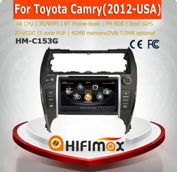 Hifimax dvd car audio navigation syst FOR Toyota Camry 2012 (U.S.A) WITH A8 CHIPSET DUAL CORE 1080P WIFI 3G INTERNET DVR
