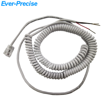 Extra Long RJ12 6P4C Spiral Cable with PVC Jacket