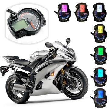 Universal Motorcycle Digital LCD Speedometer with 7 Color Display
