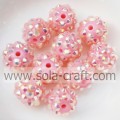 Collana di gioielli robusta perline di strass in resina rosa AB 10 * 12MM