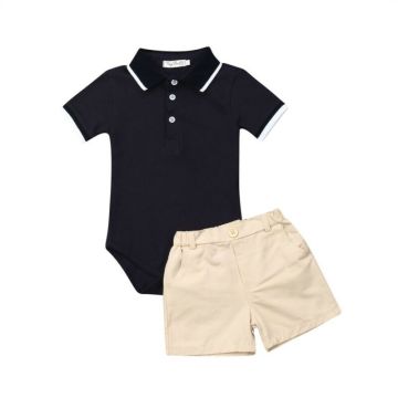 Focusnorm 2PCS Infant Baby Boy Clothes Romper Jumpsuit Bodysuit+Pants Shorts Outfit Set