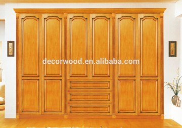 Best quality glazed natural solid wooden wardrobe cabinet custom made