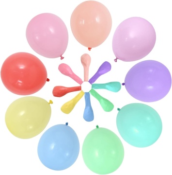 Assorted Color Latex Balloons Pack: 100pcs 10-inch Macaron Design Balloons for Birthday, Wedding, and Baby Shower Decorations