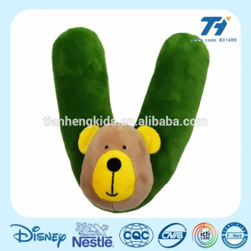 5 inch or 8 inch bear educational plush toys and V alphabet letter toys
