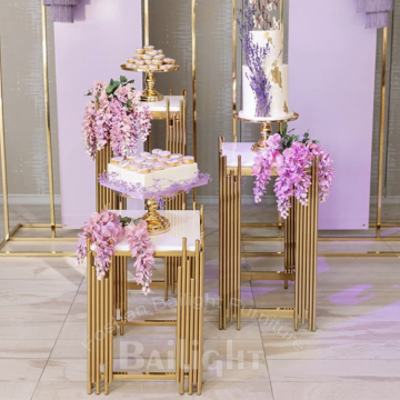 Stainless Steel Gold Plinths for Wedding Decoration Square Cake Stand & Coffee Table
